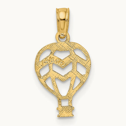 Cut-Out Flat Hot Air Balloon Charm, 14K