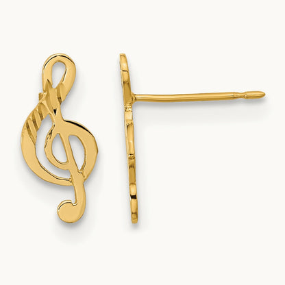 Madi K Polished Musical Note Post Earrings, 14K