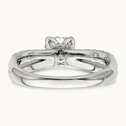 Cushion Semi-Mount Engagement Ring, 0.50 ct tw Lab-Grown Diamond