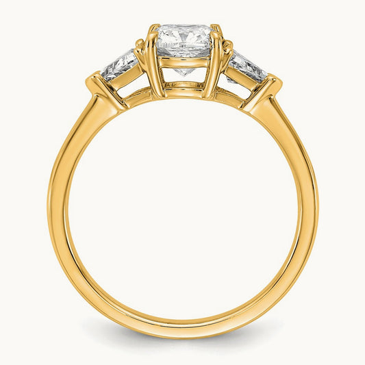 Triangle Cushion Semi-Mount Engagement Ring, 0.50-1.00 ct tw Lab-Grown Diamond — 1/2 ct, 14K Yellow Gold