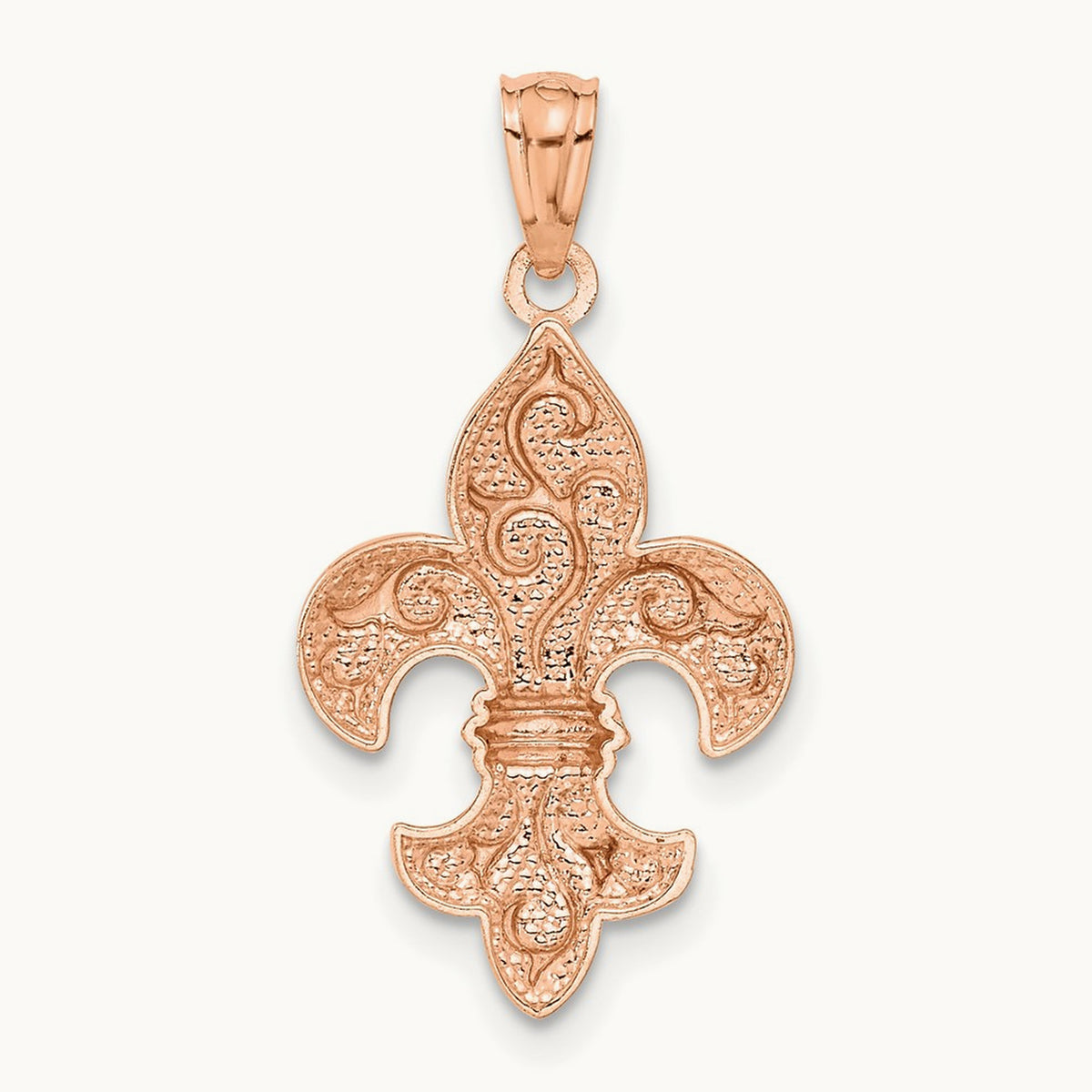 Fleur de lis Pendant, 14K Rose Gold
