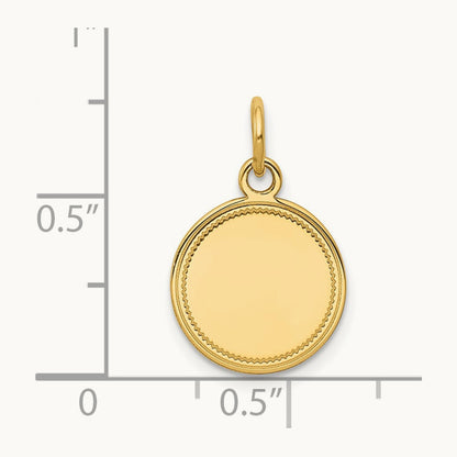 Plain .011 Gauge Engravable Round Disc Charm — 19mm