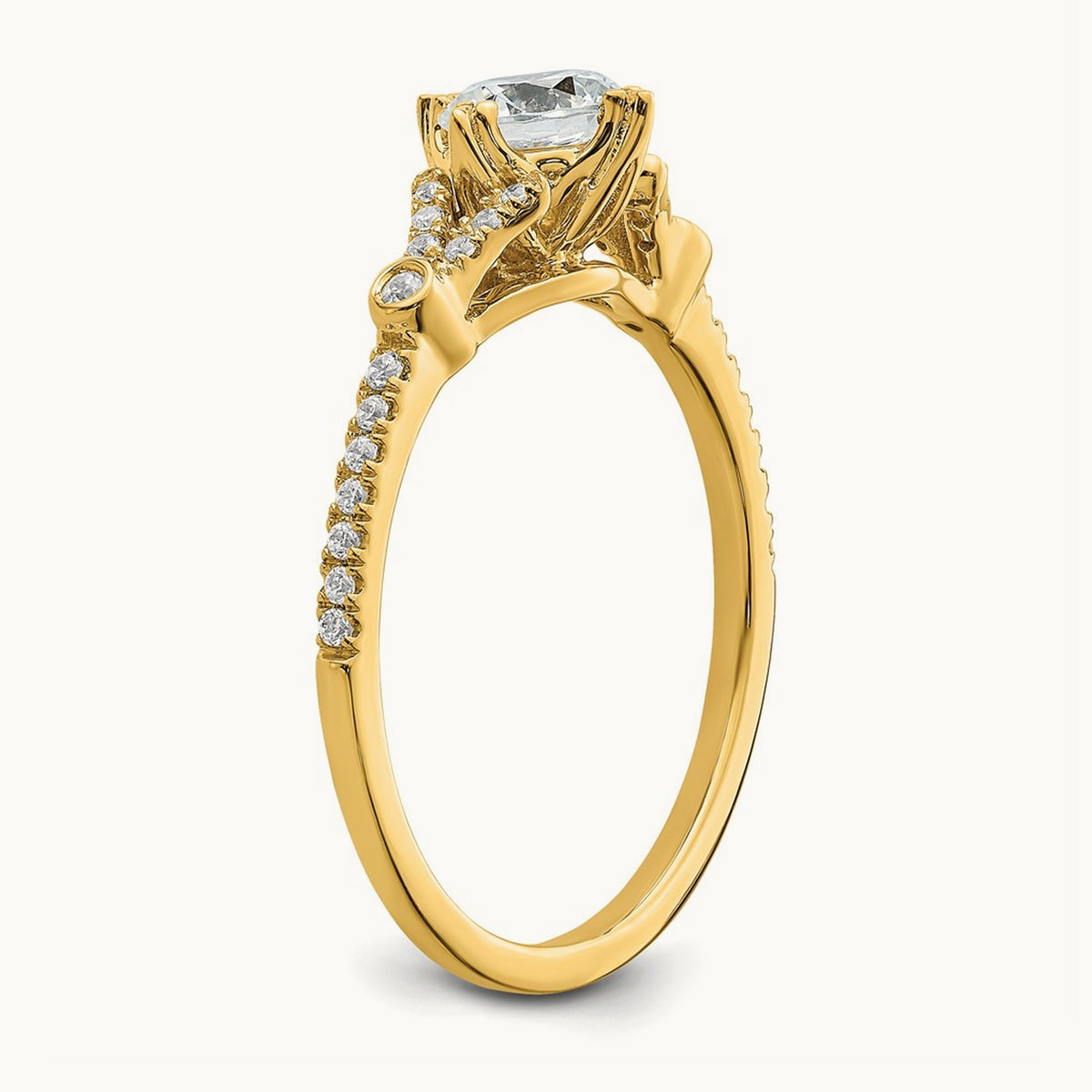 1/2ct Round Semi-Mount Engagement Dia Ring, 14K Gold