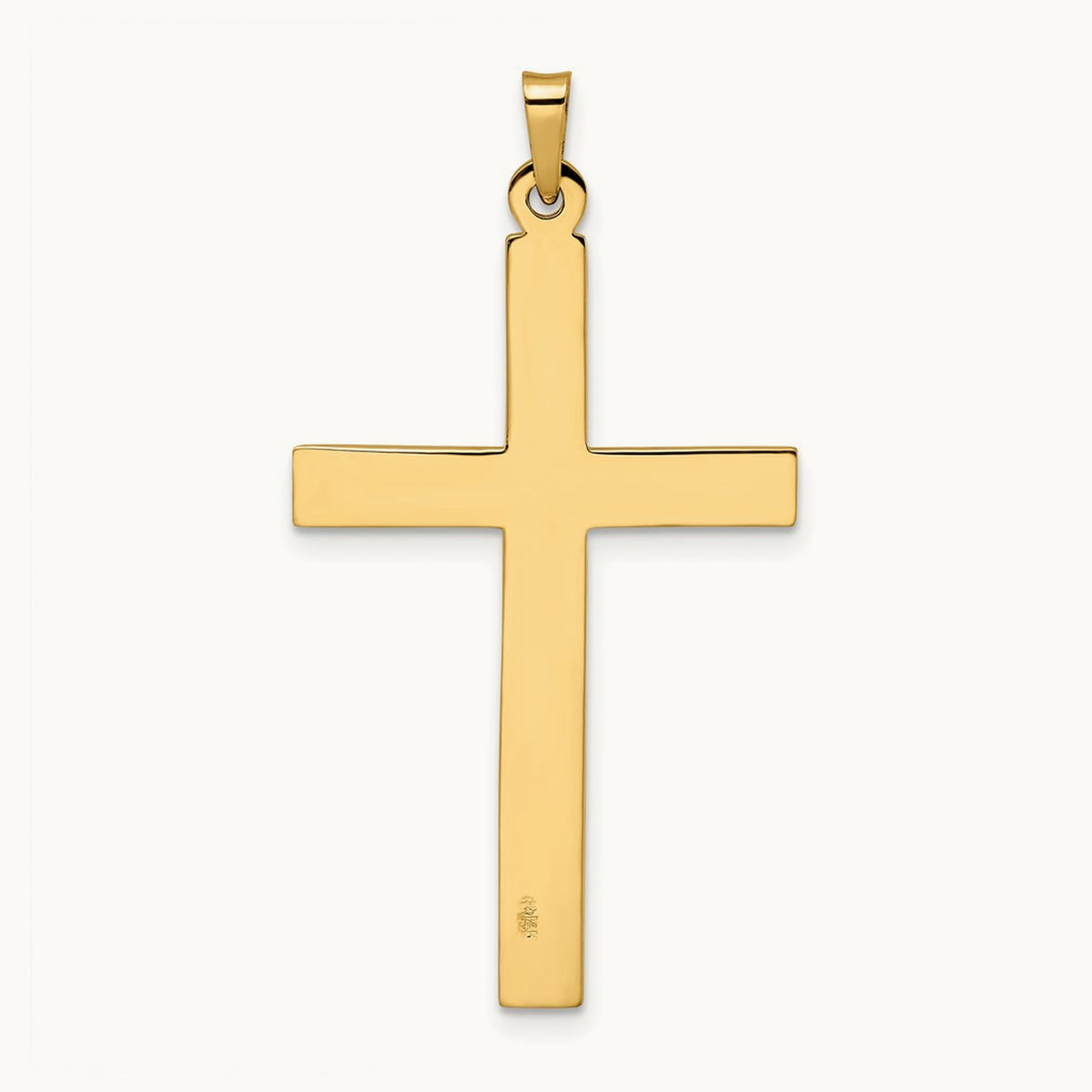 Polished Solid Cross Pendant — 42.92mm