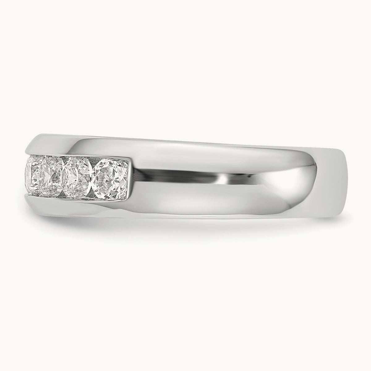 7-Stone Diamond Channel Band, 14K White Gold