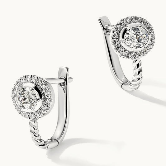 Hinged Hoop Earrings, 1.00 ct tw Lab-Grown Diamond