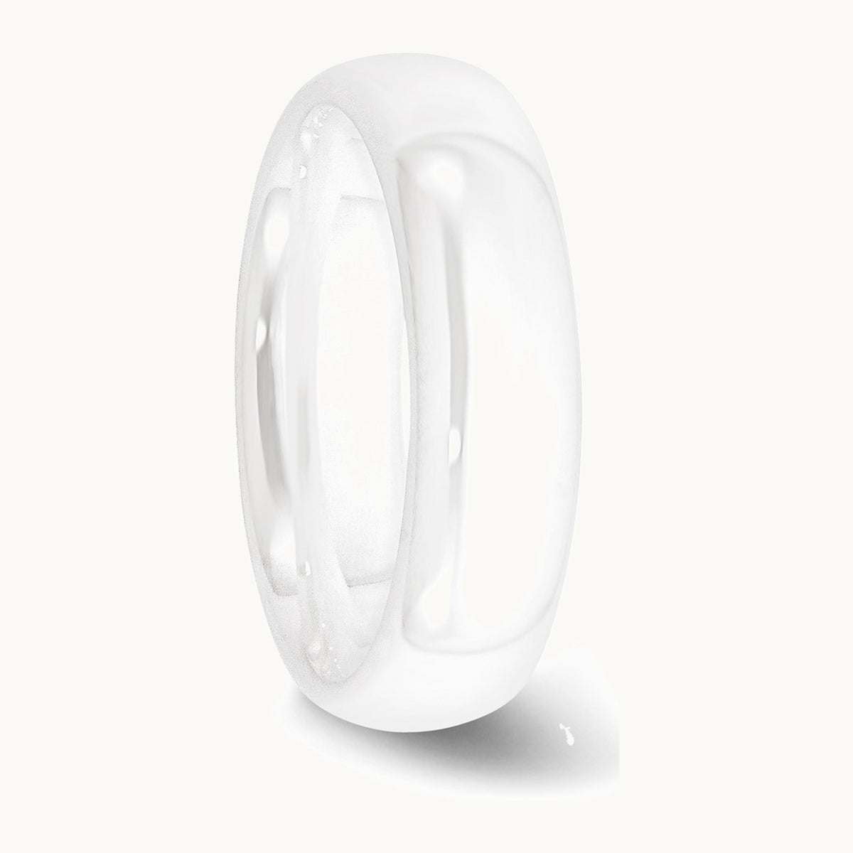 Chisel Ceramic White 6mm Polished Band