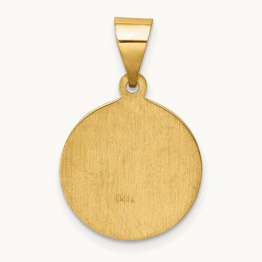 Polished and Satin St Paul Medal Hollow Pendant — 18mm