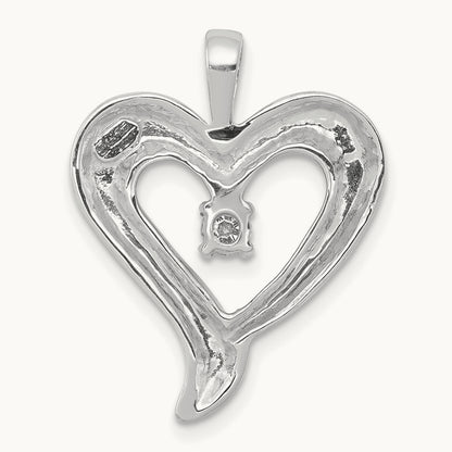 AA Diamond Heart Pendant, 14K White Gold
