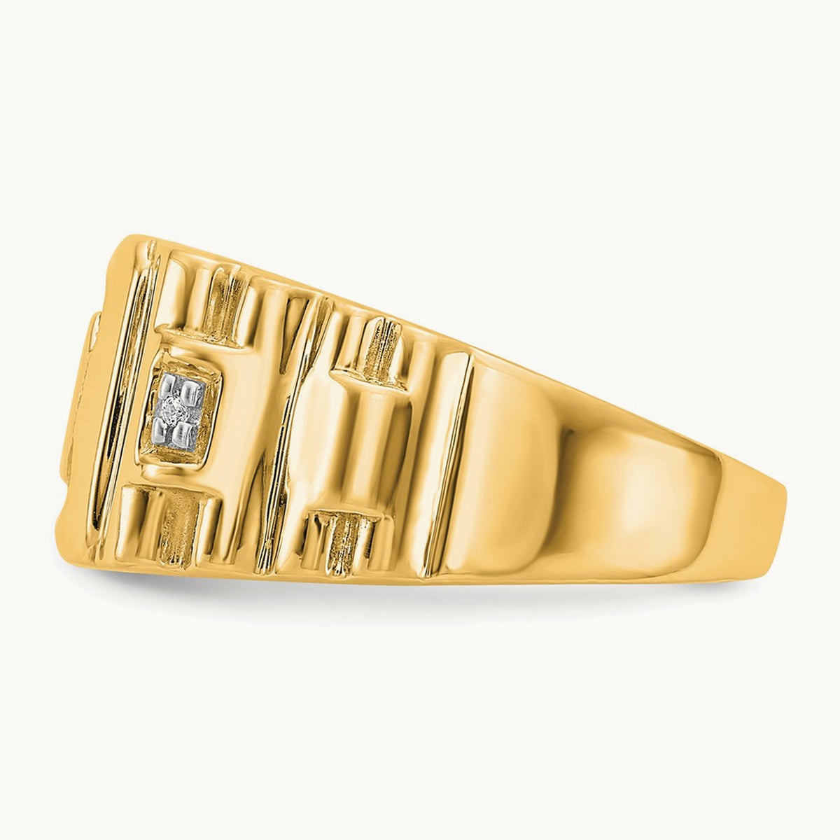 Diamond men's Ring, 14K Gold — 14K Yellow Gold, 11