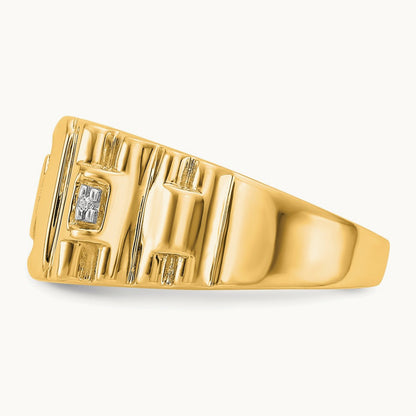 Diamond men's Ring, 14K Gold — 14K Yellow Gold, 11