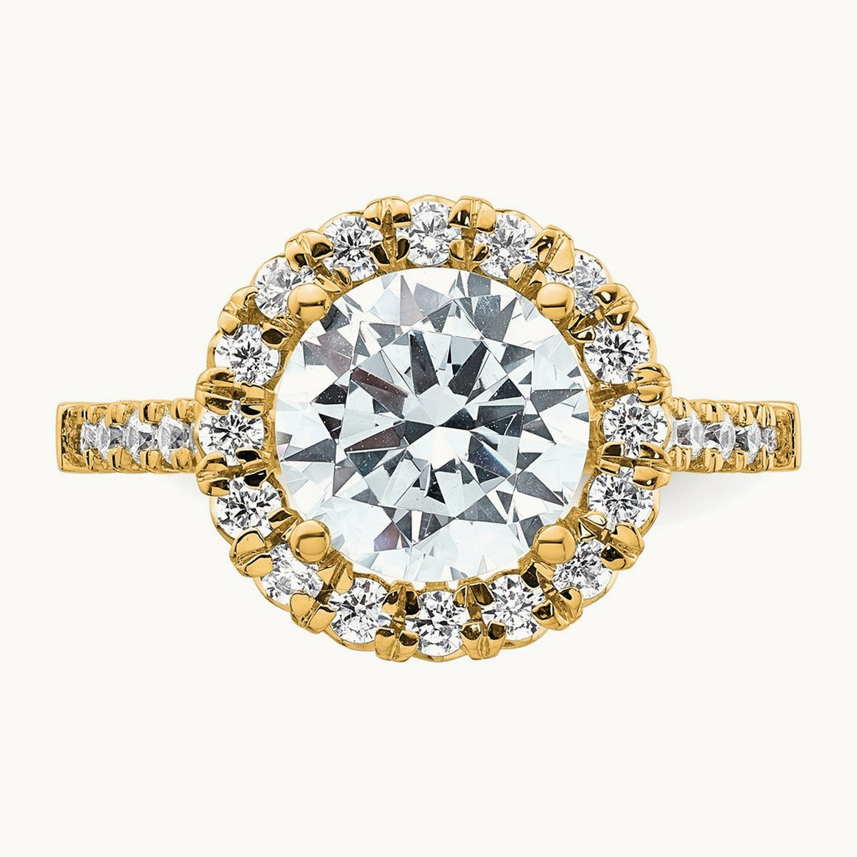 Semi-Mount Engagement Ring, 0.25-0.50 ct tw Lab-Grown Diamond — 5/8 ct (holds 3 ct center) · VS/SI (Great), 14K Yellow Gold, 7