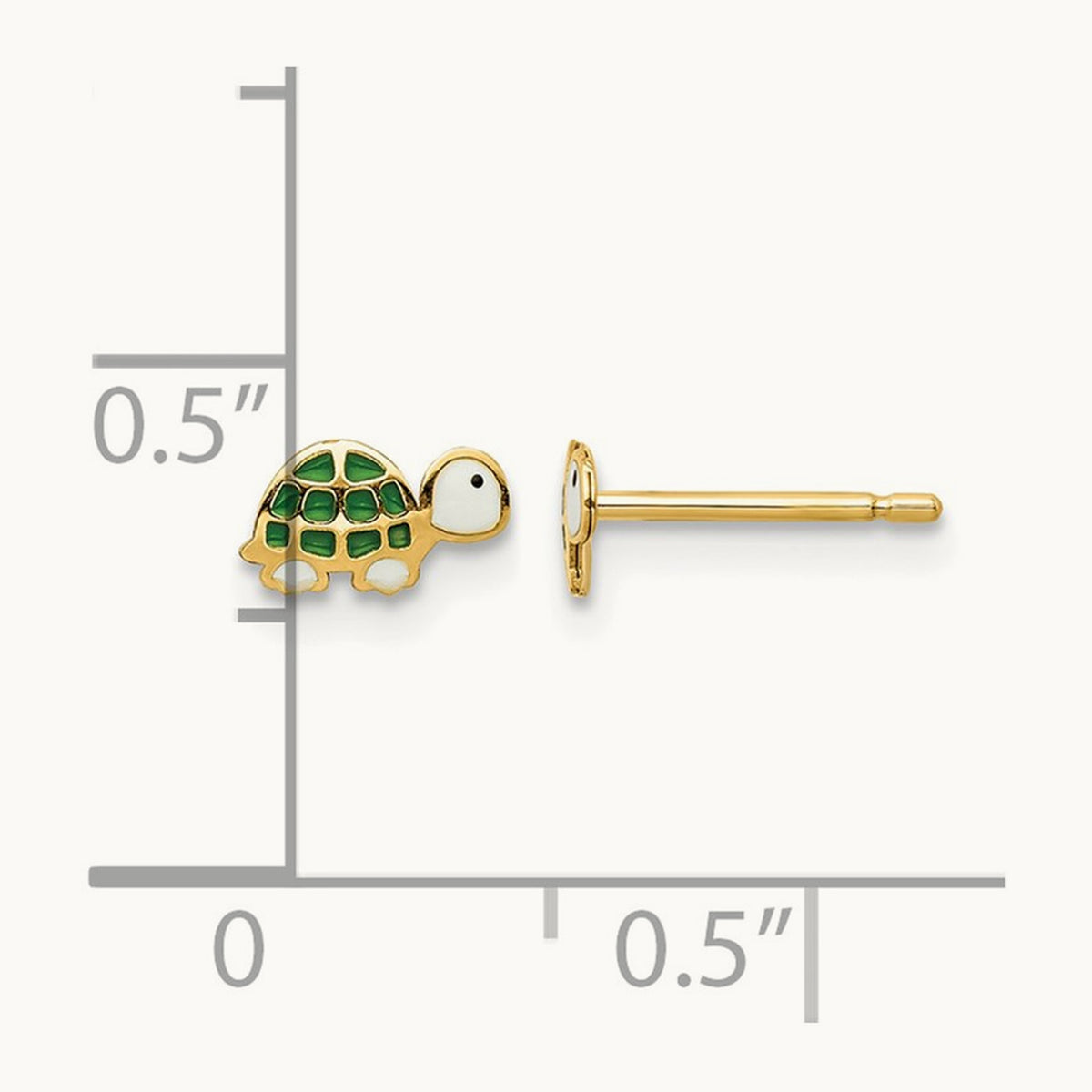 Madi K Enamel Turtle Post Earrings, 14K