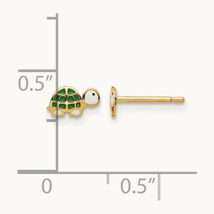 Madi K Enamel Turtle Post Earrings, 14K