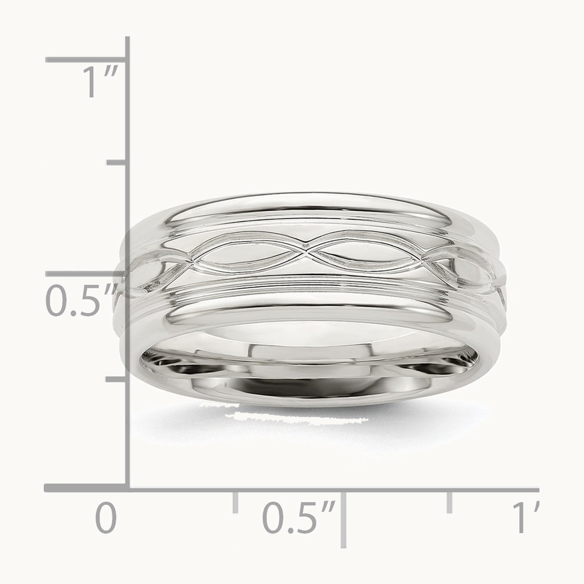 Sterling Silver 7mm Polished Intertwined Band