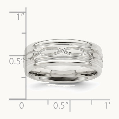 Sterling Silver 7mm Polished Intertwined Band