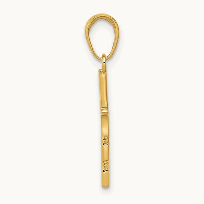 Polished Cross Pendant — 14K Yellow Gold