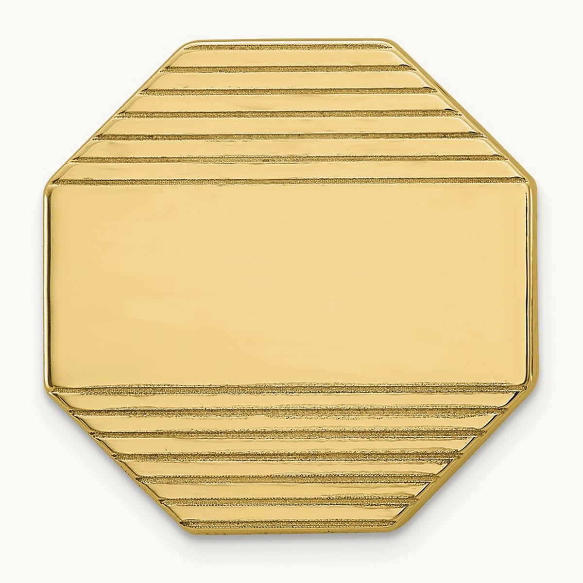 Men's Octagonal Grooved Tie Tac, 14K
