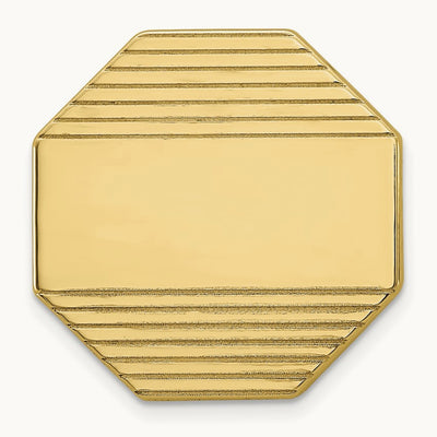 Men's Octagonal Grooved Tie Tac, 14K