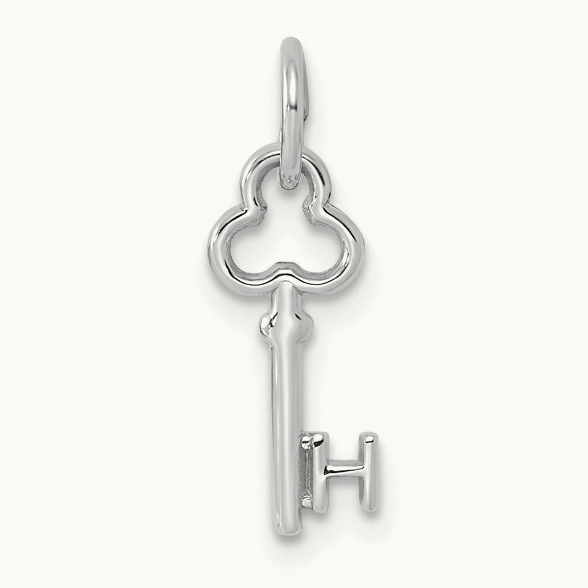 Key Initial Charm — 14K White Gold, H