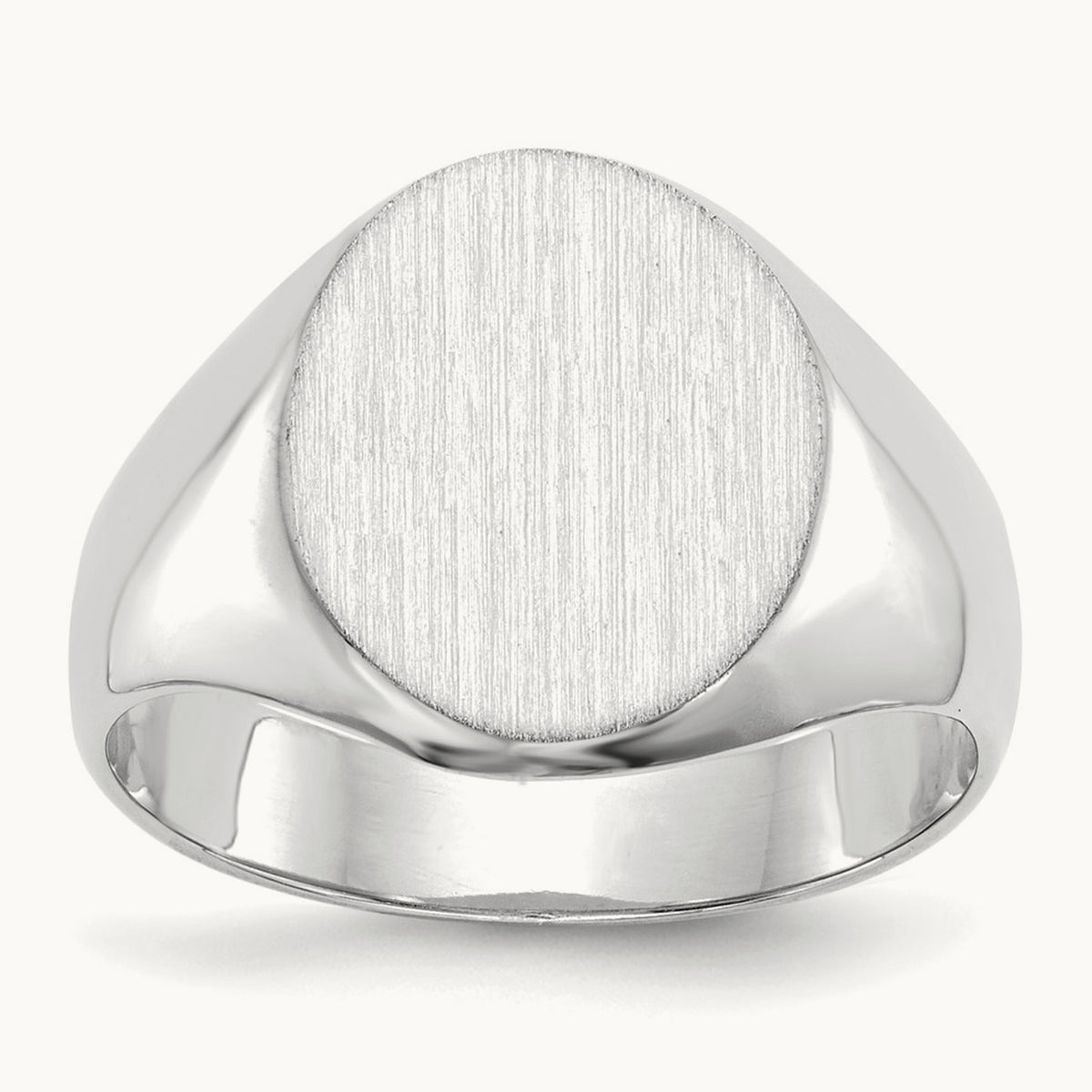 11.0x13. Closed Back Signet Ring, 0mm, 14K White Gold