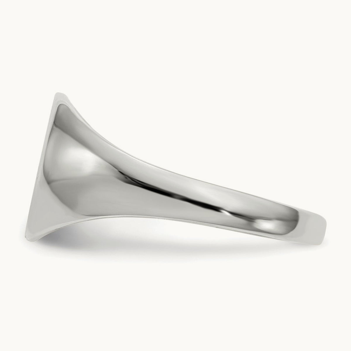 9.0x9. Closed Back Signet Ring, 5mm, 14K White Gold
