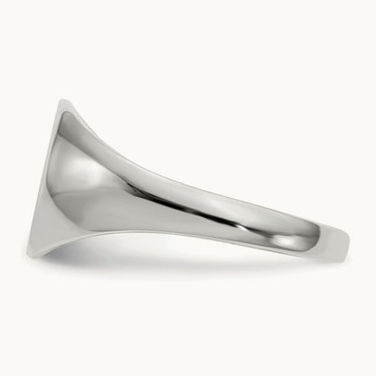 9.0x9. Closed Back Signet Ring, 5mm, 14K White Gold