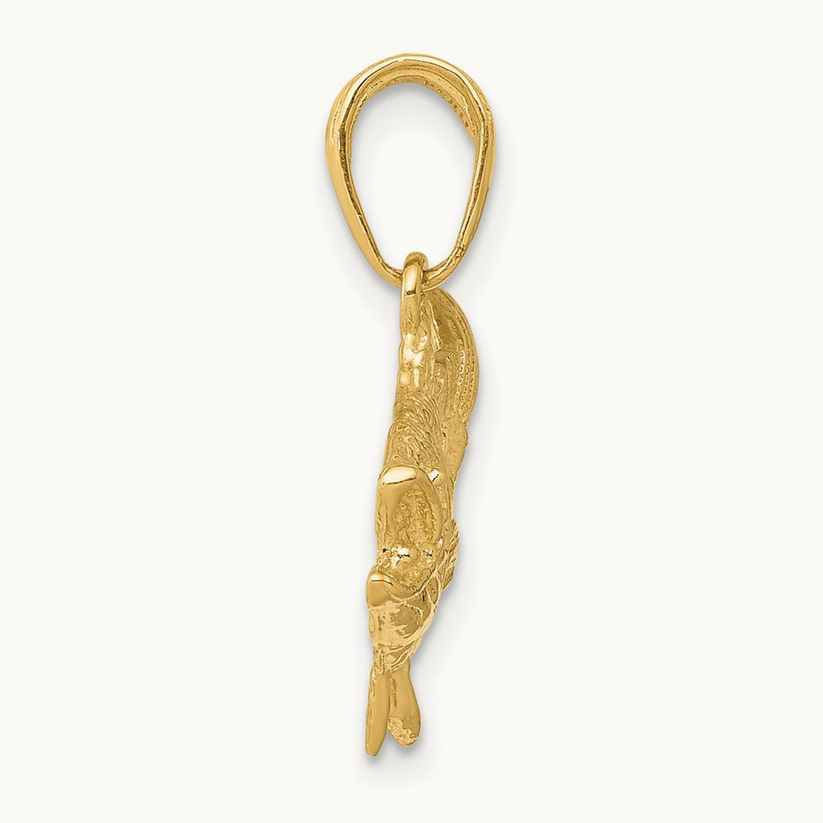 Open Mouthed Bass Fish Pendant, 14K