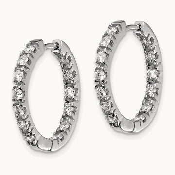 VS Diamond Hinged Hoop Earrings, 14K White Gold
