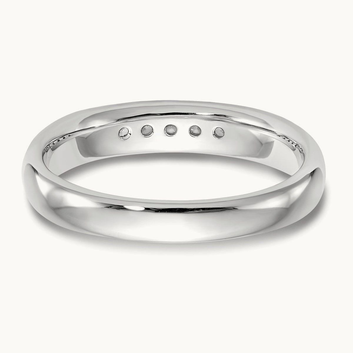 5-Stone Diamond Channel Band, 14K White Gold