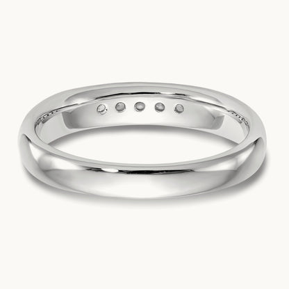 5-Stone Diamond Channel Band, 14K White Gold