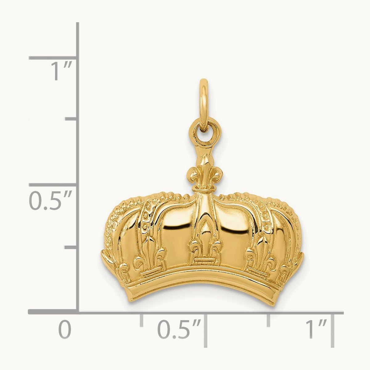 Fleur De Lis Crown Charm, 14K