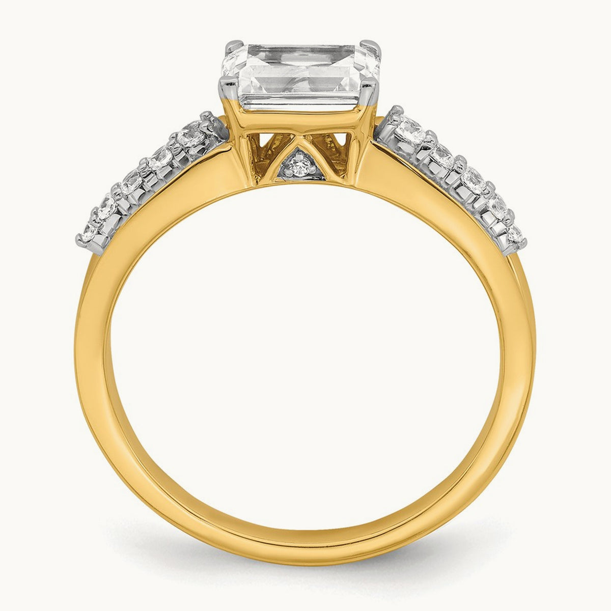 East West Emerald Semi-Mount Engagement Ring — 1 ct, 7