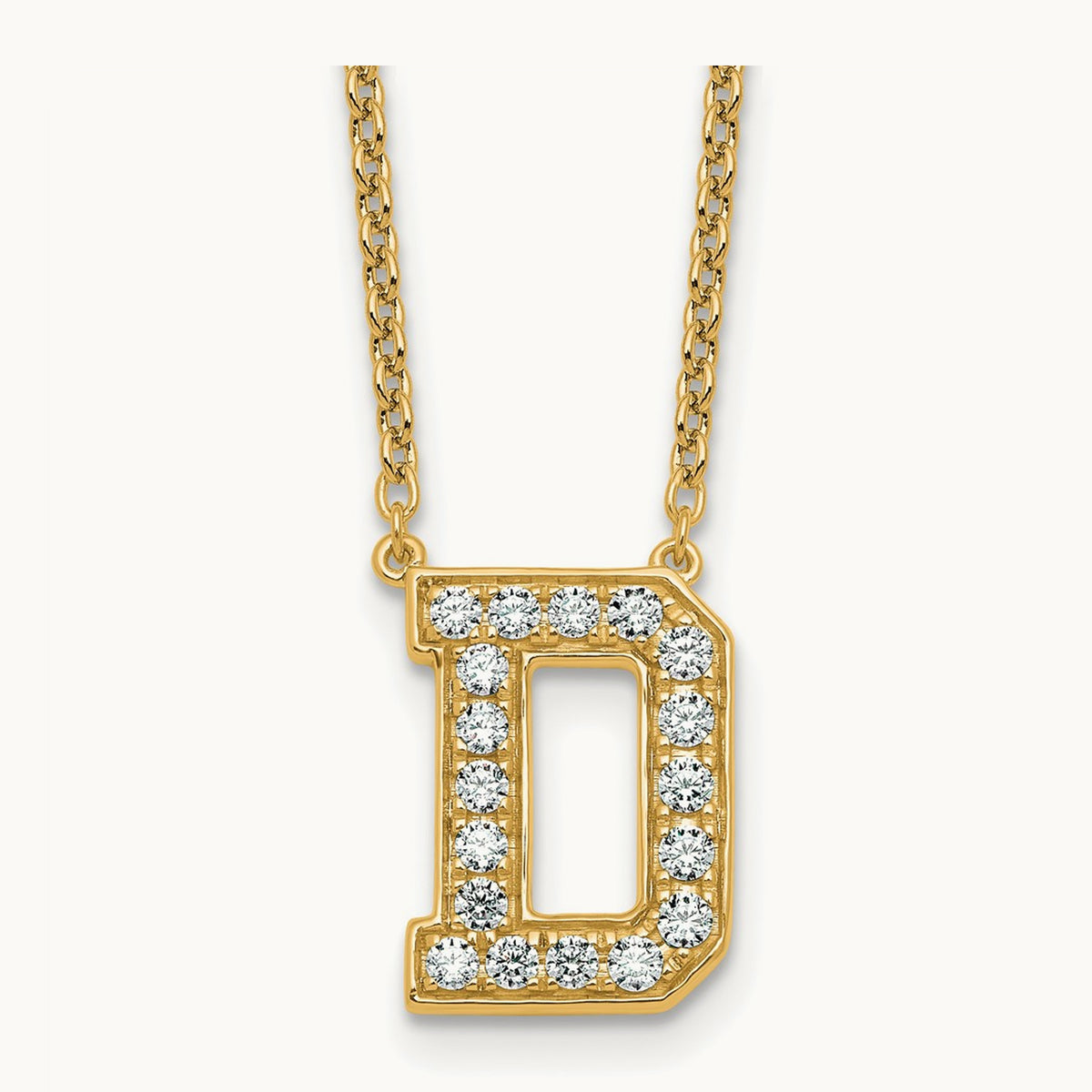Initial Necklace — 14K Yellow Gold, D, 1/2 ct