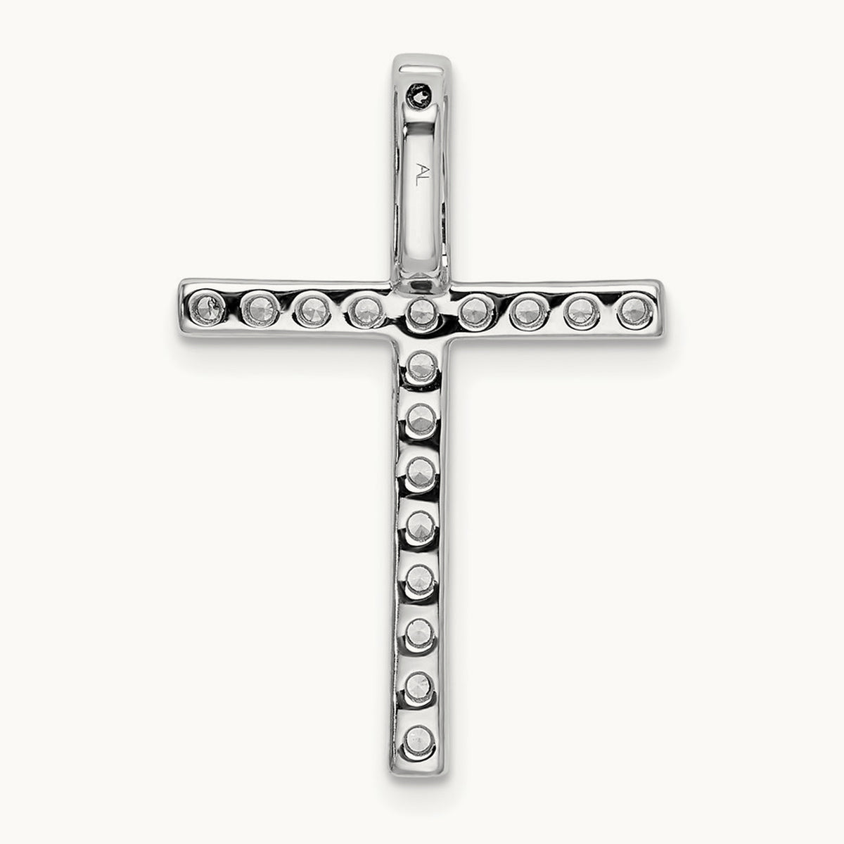 Cross Chain Slide Pendant, 0.50 ct tw Lab-Grown Diamond — 10K White Gold