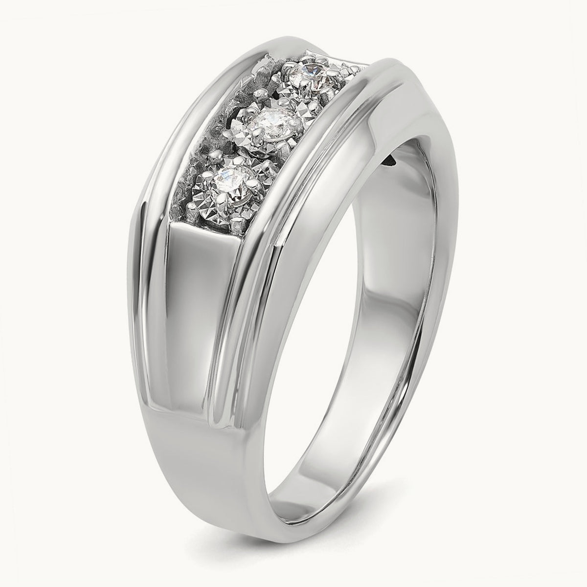 IBGoodman Men's Diamond Complete Ring, 14K White Gold