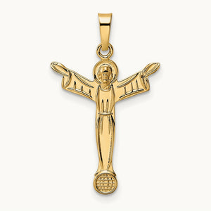 Polished Solid Risen Christ Pendant — 23.8mm