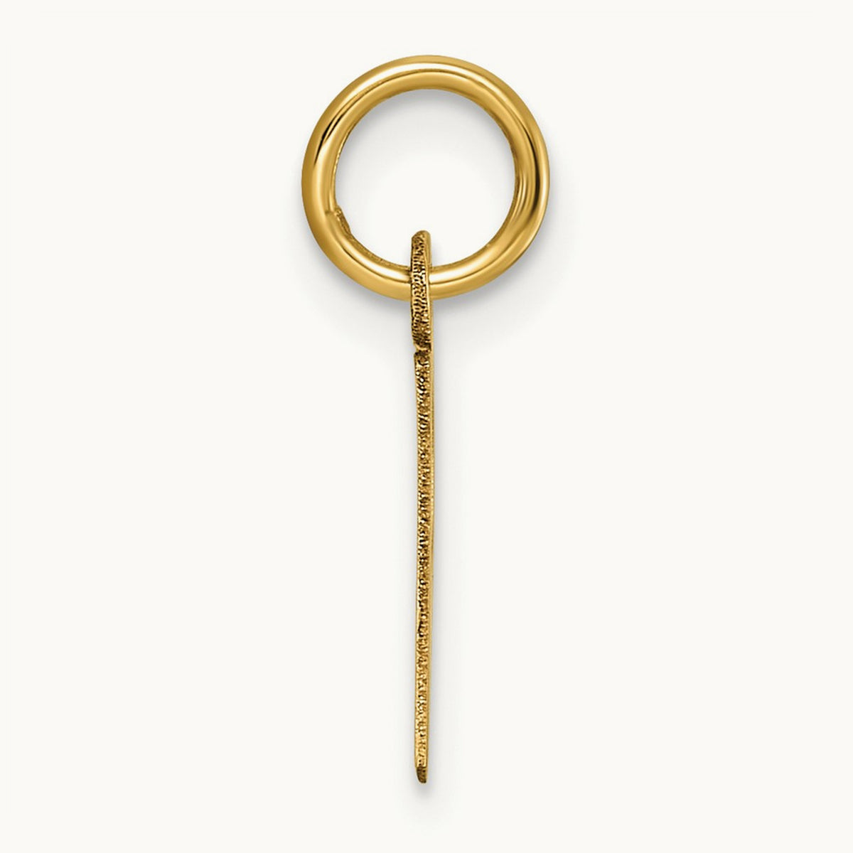 Small Slanted Block Initial Charm — 14K Yellow Gold, P