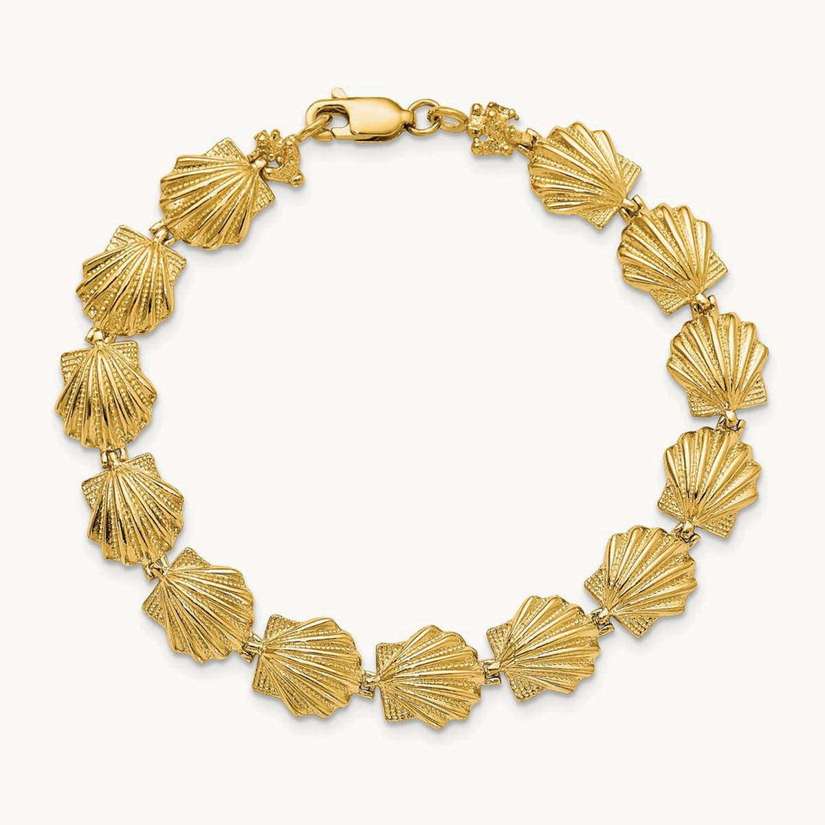 Scallop Shell Bracelet, 14K