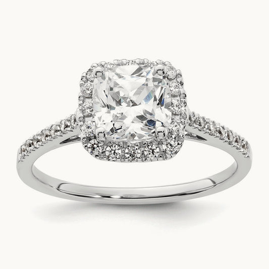 Cushion Halo Semi-Mount Engagement Ring, 0.25 ct tw