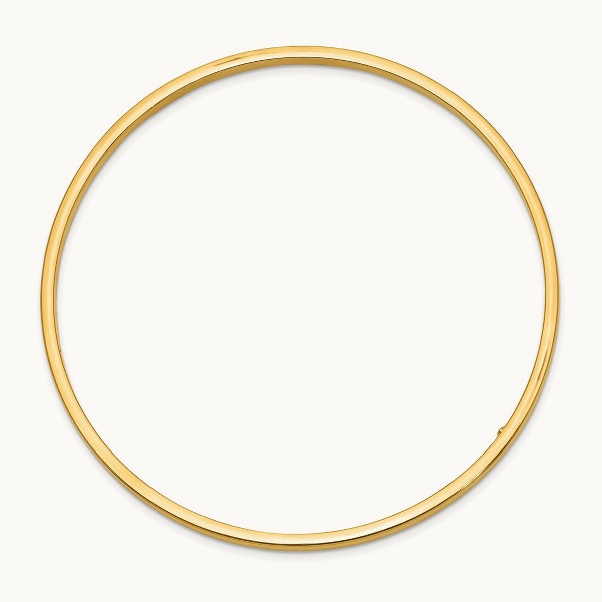 Polished Square Tube Slip-on Bangle — 14K Yellow Gold