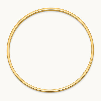 Polished Square Tube Slip-on Bangle — 14K Yellow Gold