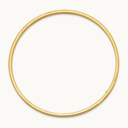 Polished Square Tube Slip-on Bangle — 14K Yellow Gold