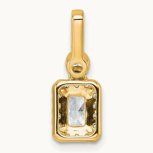 Radiant Halo Pendant, 1.00-2.00 ct tw Lab-Grown Diamond — 14K Yellow Gold, Standard