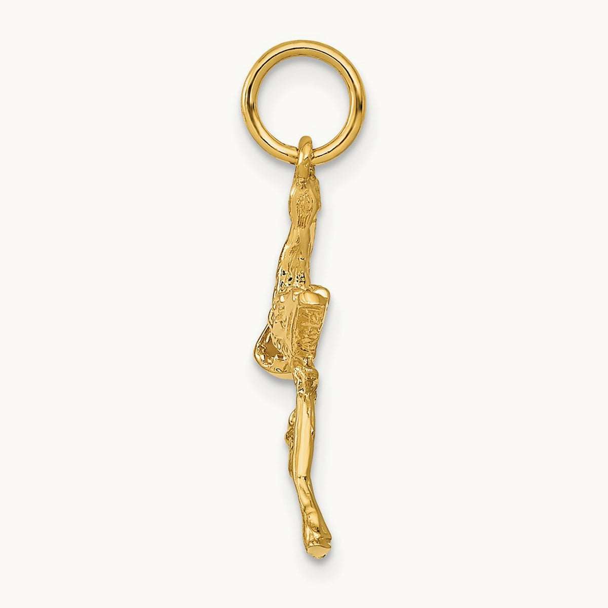 Solid 3-Dimensional Stork Charm, 14K