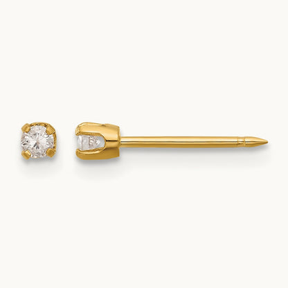 Inverness 14K Polished .10ct Diamond Post Earrings
