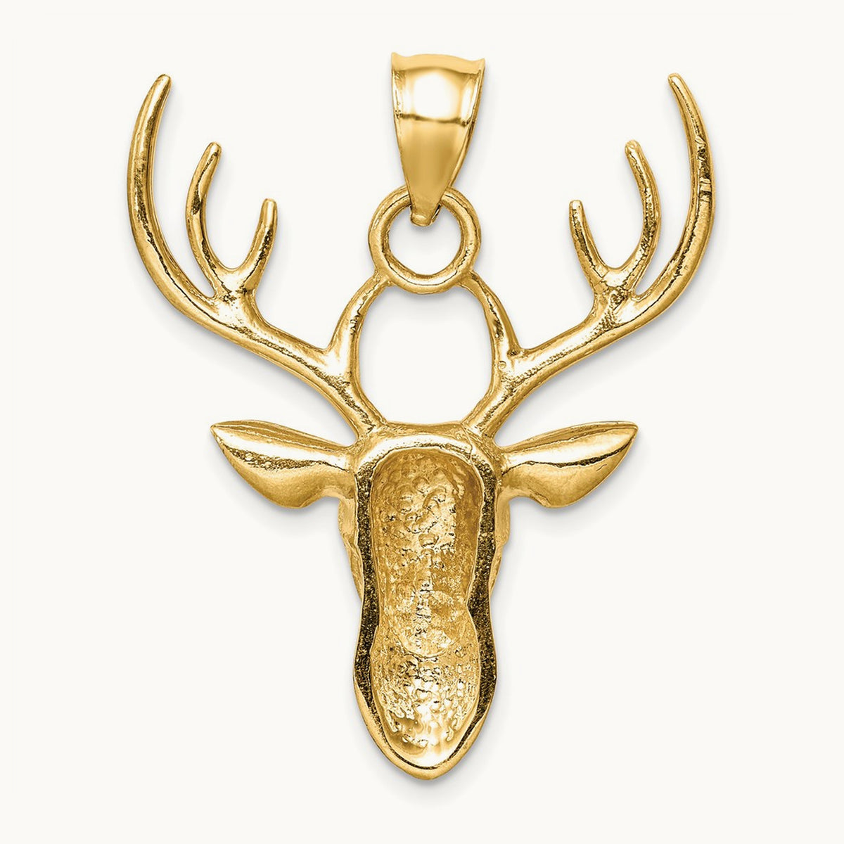 Polished Deer Head Pendant — 35mm