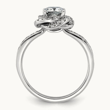 Cushion Center Swirl Halo Ring, 1 3/8-3 3/8 ct Lab-Grown Diamond