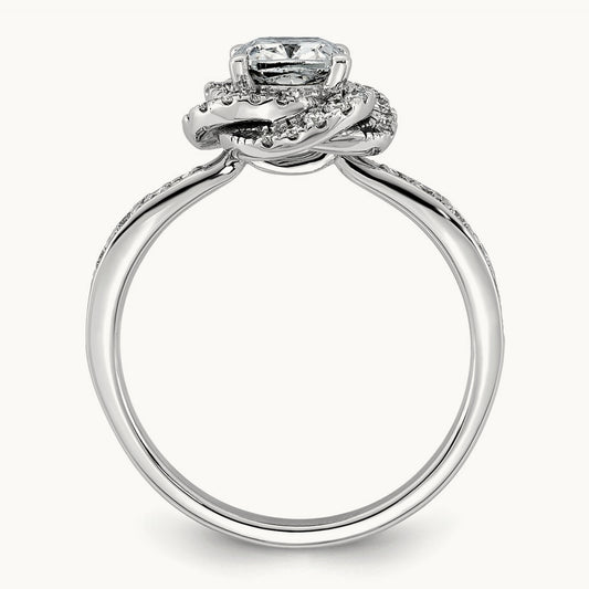 Cushion Center Swirl Halo Ring, 1 3/8-3 3/8 ct Lab-Grown Diamond