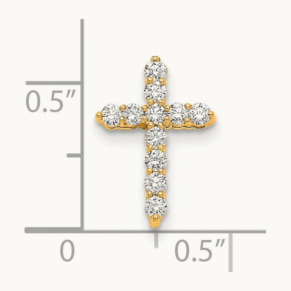 Diamond Cross 18 inch Necklace, 14K